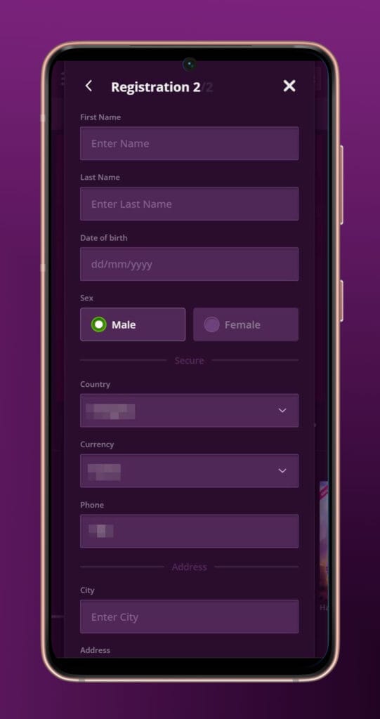 mobile register malina casino